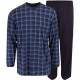 Ambassador pijama jersey - a cuadros azul