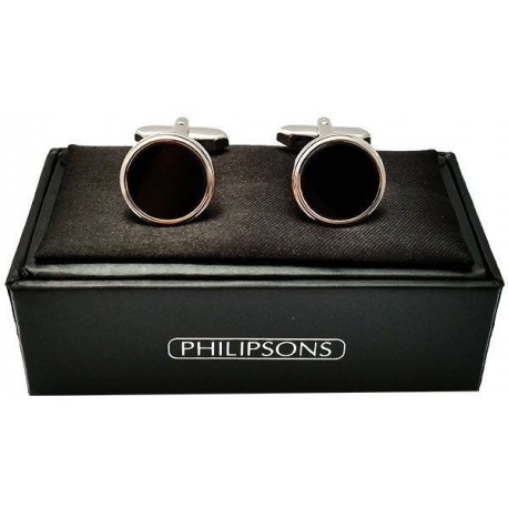 Gemelos - esmalte negro plata